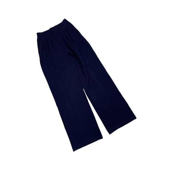 St. John Collection By Marie Gray Santana Knit Navy Blue Wide Leg Pants Size 2 - Picture 1 of 5